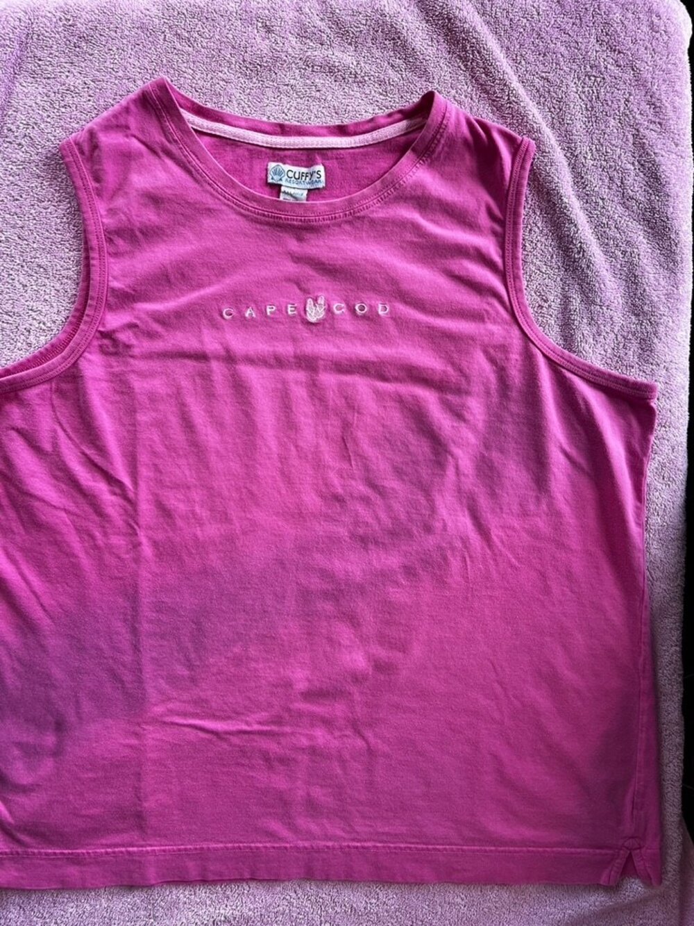 CUFFY'S Cape Cod XXL Sleeveless Tee Pink EUC